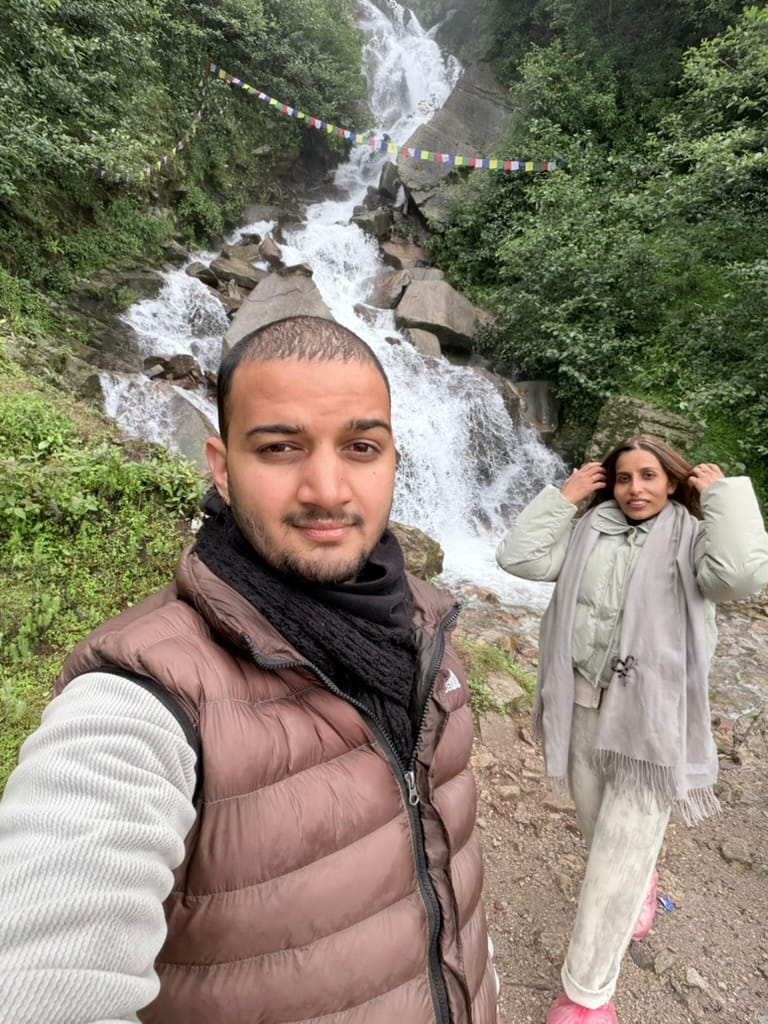 A waterfall we did not plan, on a road we did not know.